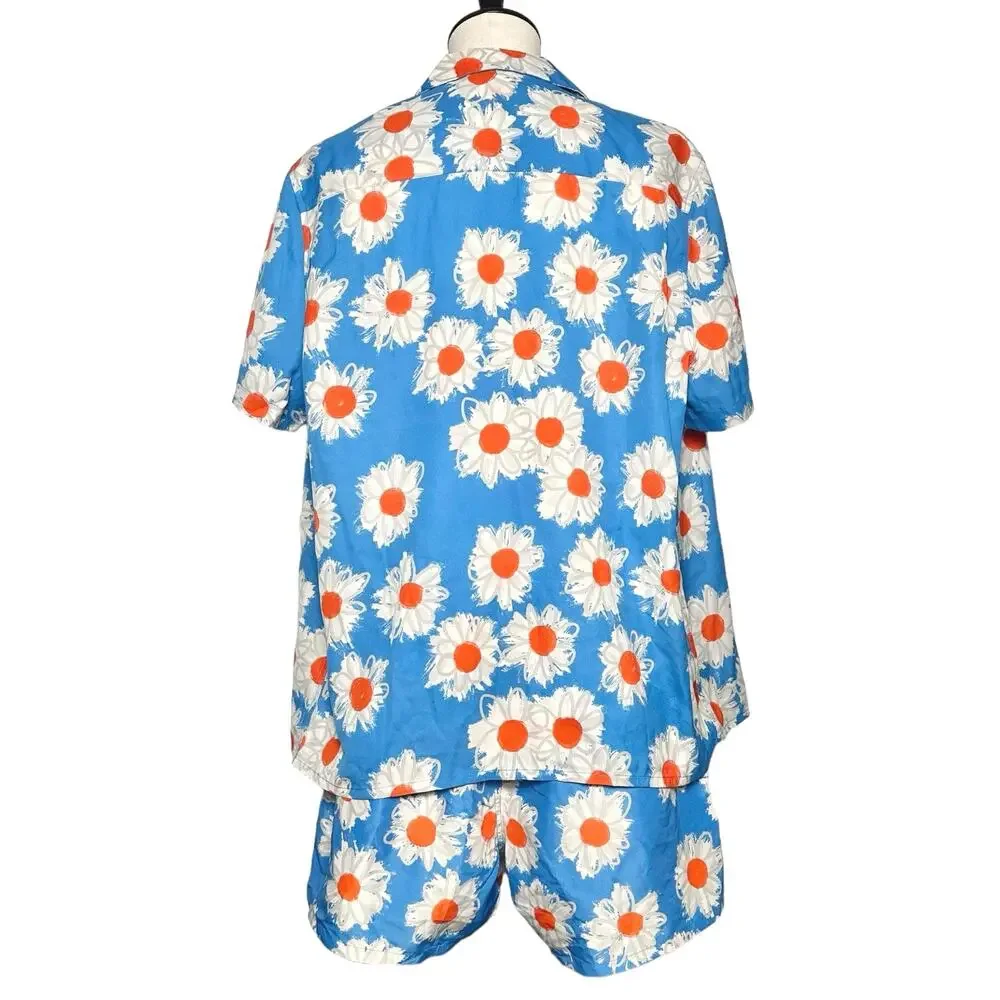ASOS Design | Men | Floral Daisy Vacation Cruise Swimwear Top Short Set | L-XL